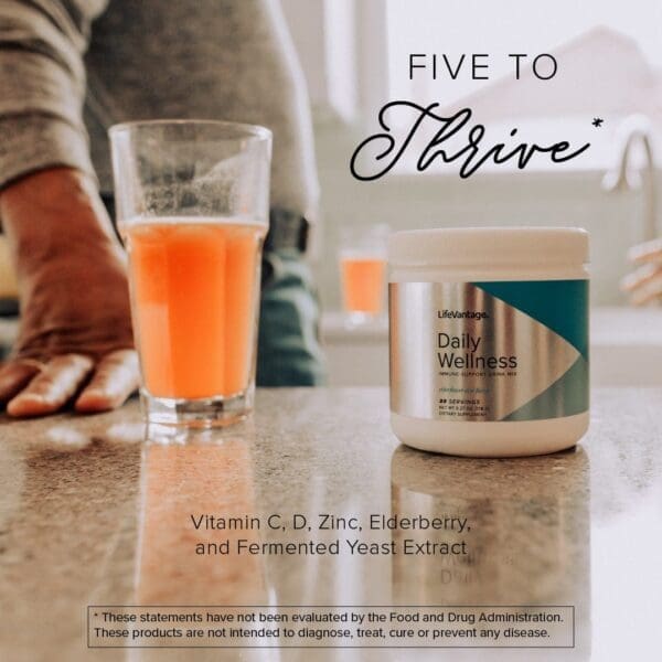 Daily Wellness - five to thrive glass drink
