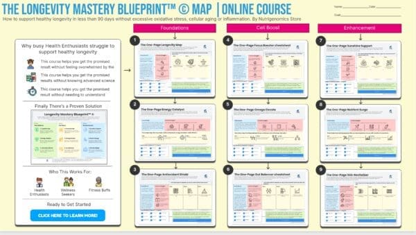 Mappa di una pagina della Longevity Mastery Blueprint